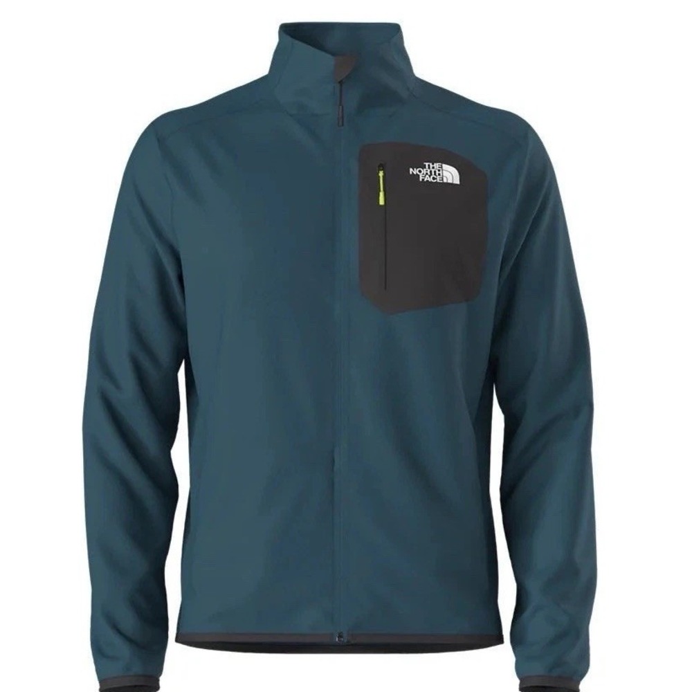 The North Face Crest Full Zip Fleece Jacket Men's XXL Blue NF0A897C Chest Pocket